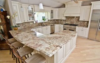 white kitchen with granite tops